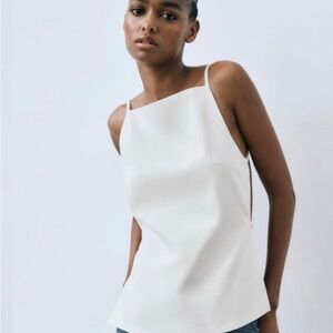 Zara Tops | Open Back White Top - Women - White XS